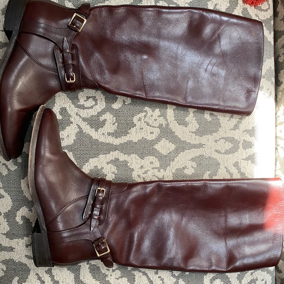 GORGEOUS BURBERRY LEATHER RIDING BOOTS SIZE 7/7.5 - Picture 1 of 5